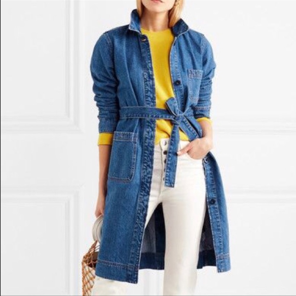 J.CREW Denim Large Pockets Trench Style coat Small